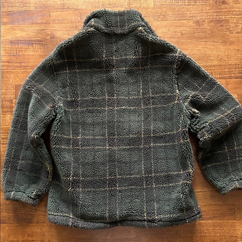Womens Woolrich plaid half zip made in USA pullover dark green fleece size small - Picture 10 of 10